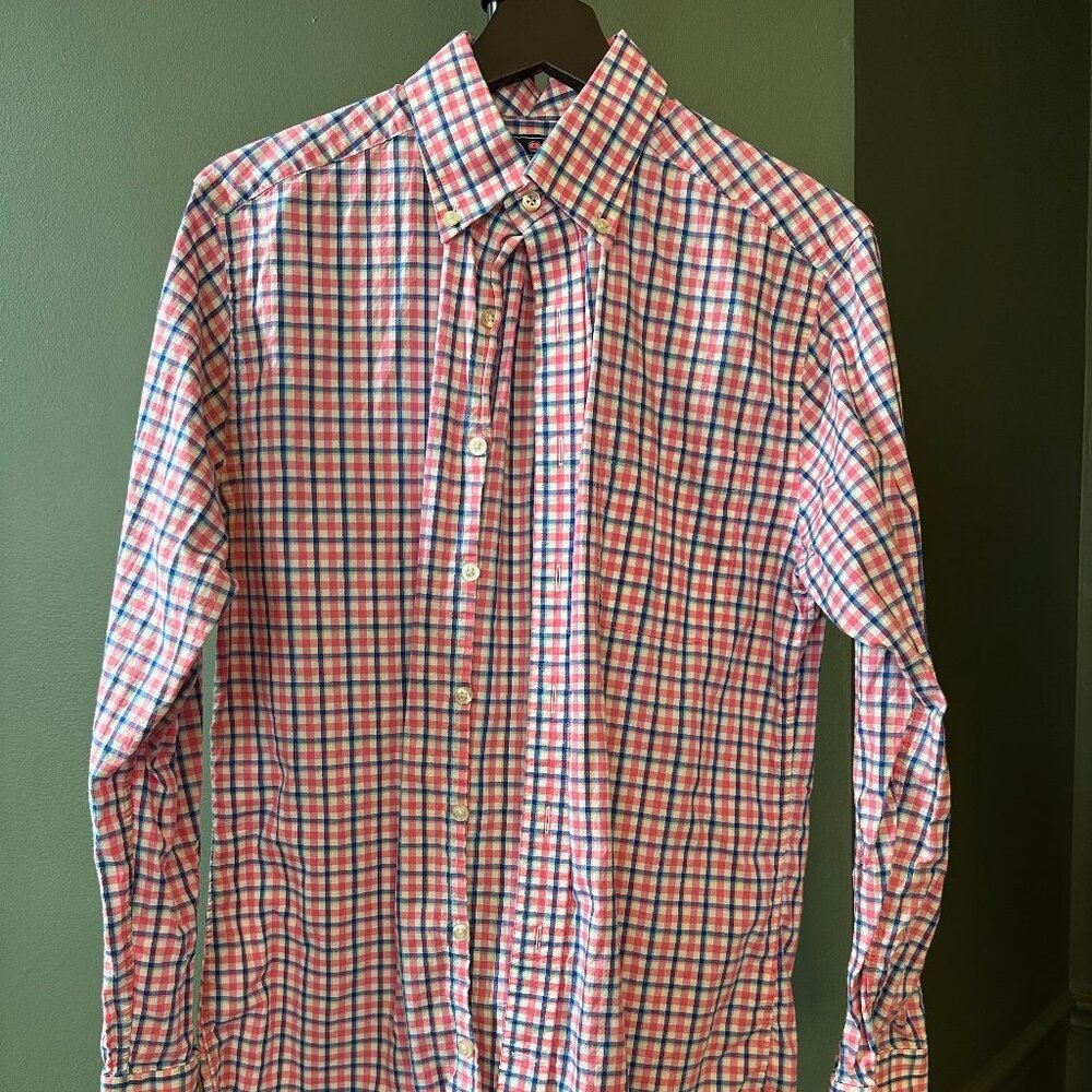 Vineyard Vines Slim Fit Murray Shirt - Red Blue Plaid - Small